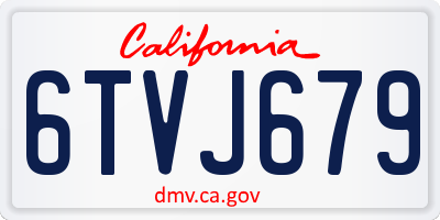 CA license plate 6TVJ679