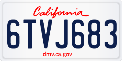 CA license plate 6TVJ683