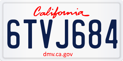 CA license plate 6TVJ684