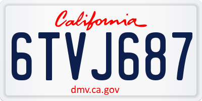 CA license plate 6TVJ687