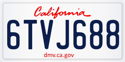 CA license plate 6TVJ688