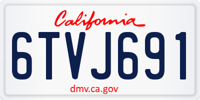 CA license plate 6TVJ691
