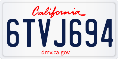 CA license plate 6TVJ694