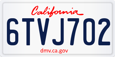 CA license plate 6TVJ702