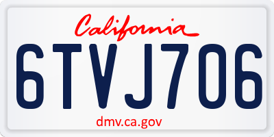 CA license plate 6TVJ706