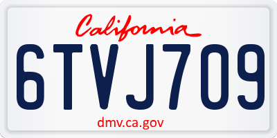 CA license plate 6TVJ709