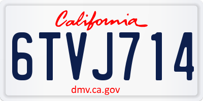 CA license plate 6TVJ714