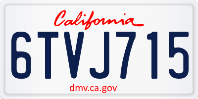 CA license plate 6TVJ715