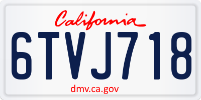 CA license plate 6TVJ718