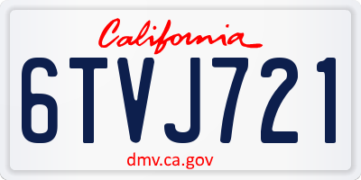 CA license plate 6TVJ721
