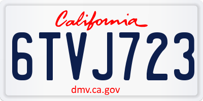 CA license plate 6TVJ723