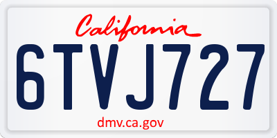 CA license plate 6TVJ727