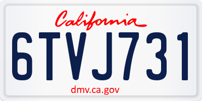 CA license plate 6TVJ731