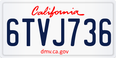CA license plate 6TVJ736
