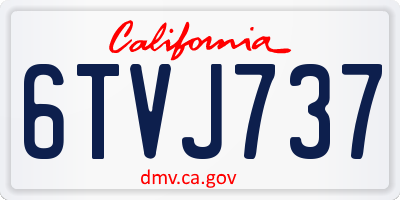 CA license plate 6TVJ737