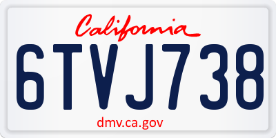 CA license plate 6TVJ738