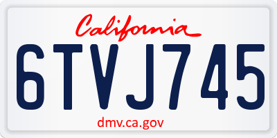 CA license plate 6TVJ745