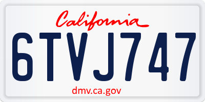 CA license plate 6TVJ747