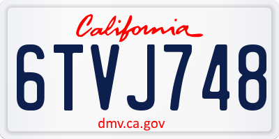 CA license plate 6TVJ748