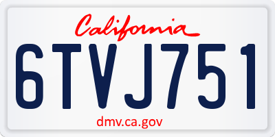 CA license plate 6TVJ751