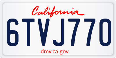 CA license plate 6TVJ770