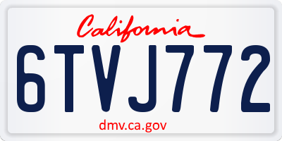 CA license plate 6TVJ772