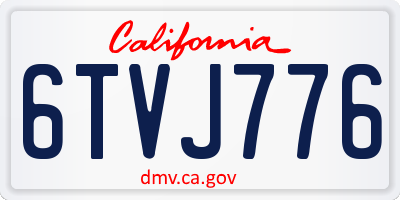 CA license plate 6TVJ776