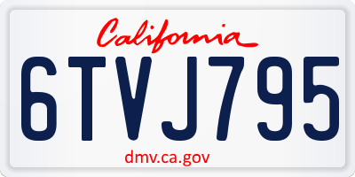CA license plate 6TVJ795