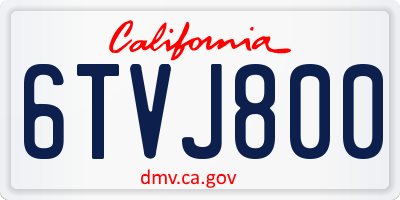 CA license plate 6TVJ800