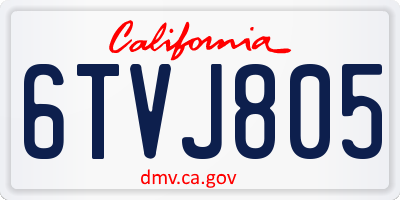 CA license plate 6TVJ805