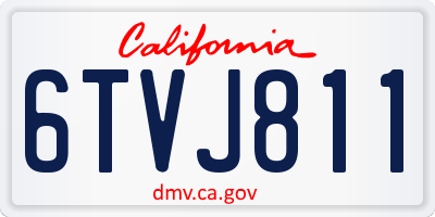 CA license plate 6TVJ811