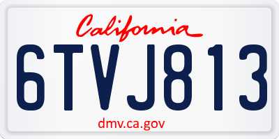 CA license plate 6TVJ813