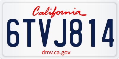 CA license plate 6TVJ814