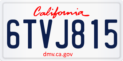 CA license plate 6TVJ815