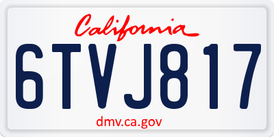 CA license plate 6TVJ817