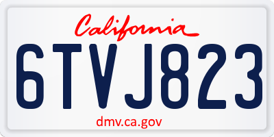 CA license plate 6TVJ823