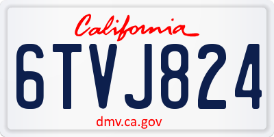 CA license plate 6TVJ824