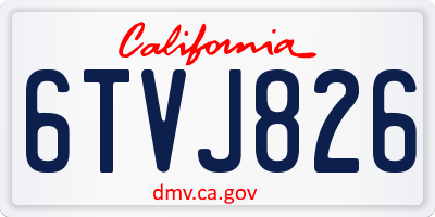 CA license plate 6TVJ826
