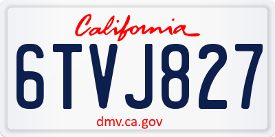 CA license plate 6TVJ827
