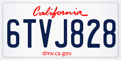 CA license plate 6TVJ828