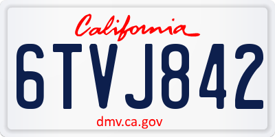 CA license plate 6TVJ842