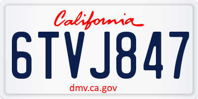CA license plate 6TVJ847