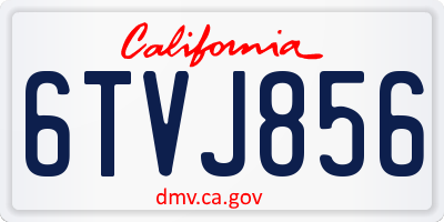 CA license plate 6TVJ856
