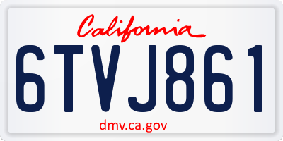 CA license plate 6TVJ861