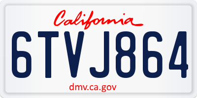 CA license plate 6TVJ864