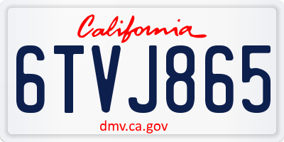 CA license plate 6TVJ865