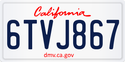 CA license plate 6TVJ867