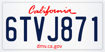 CA license plate 6TVJ871