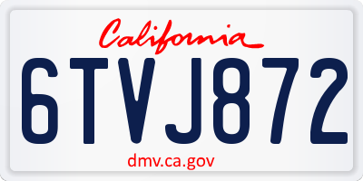 CA license plate 6TVJ872