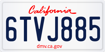 CA license plate 6TVJ885